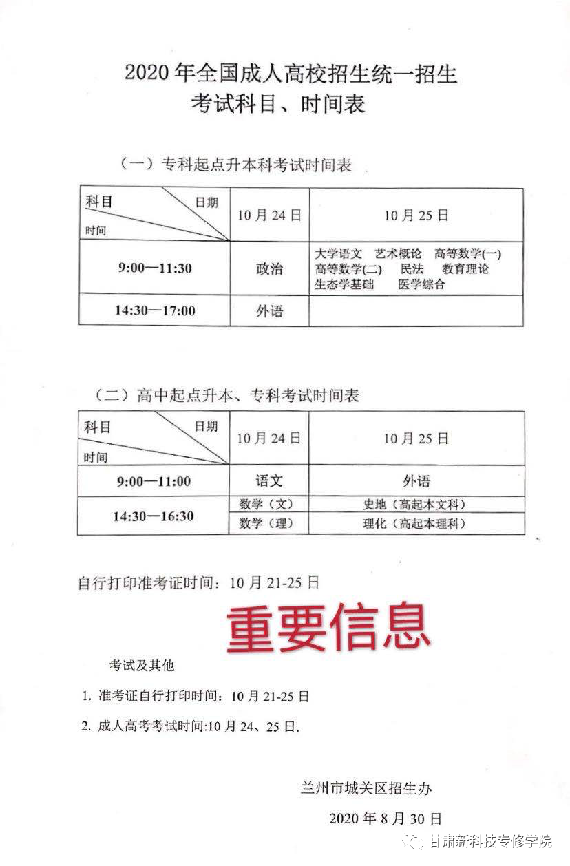 2020成人高考报名确认工作圆满结束，以下重要信息请学员及时关注